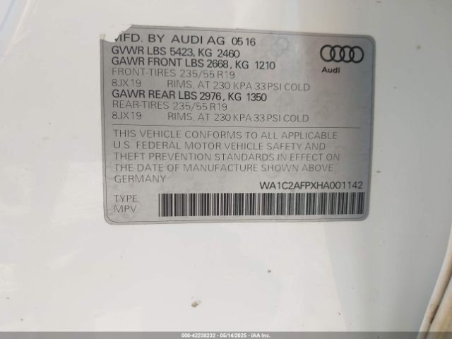 2017 AUDI Q5 WA1C2AFPXHA001142 Photo 8
