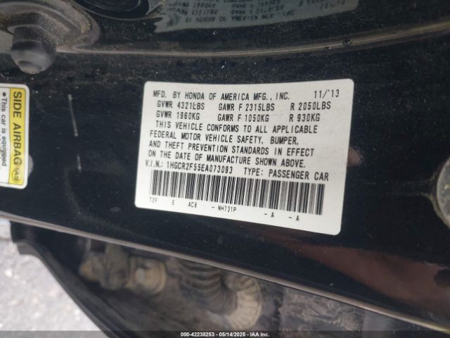 1HGCR2F55EA073093 Honda Accord Sport