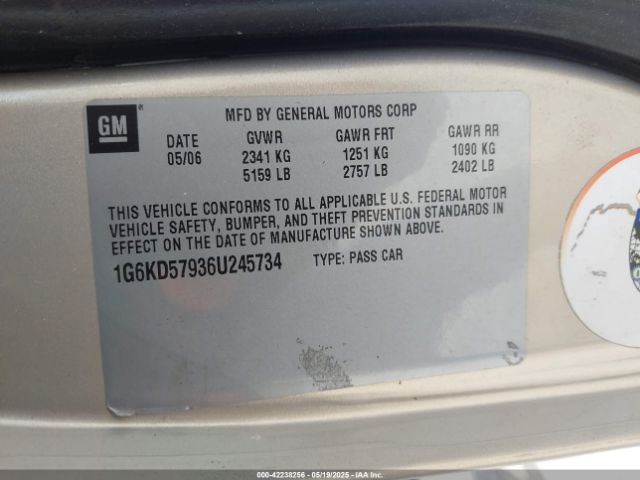 2006 CADILLAC DTS 1G6KD57936U245734 Photo 8