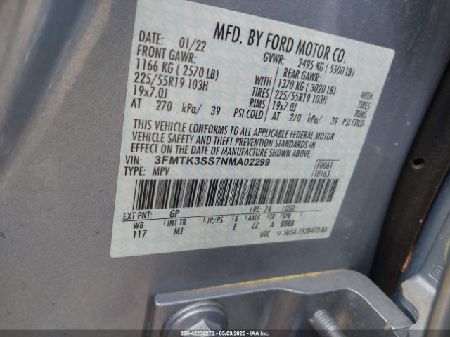 3FMTK3SS7NMA02299 Ford Mustang Mach-e Premium
