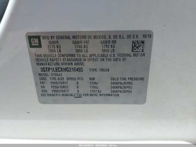 3GTP1LECXHG216493 GMC SIERRA 1500