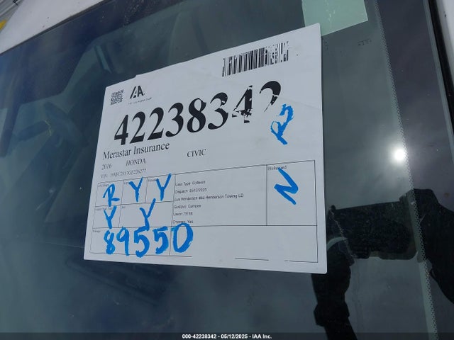 Honda Civic Lx 2016 19XFC2F57GE226277 Image 17
