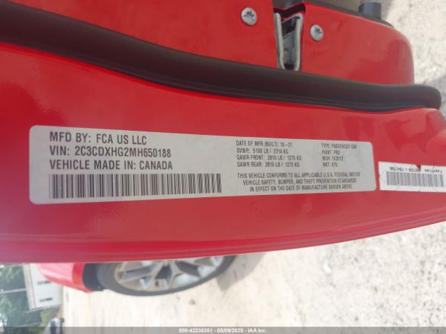 2021 DODGE CHARGER 2C3CDXHG2MH650188 Photo 8