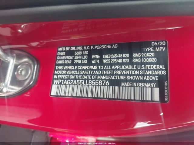2020 PORSCHE MACAN WP1AG2A55LLB55876 Photo 8