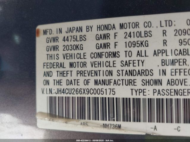 2009 ACURA TSX JH4CU266X9C005175 Photo 8