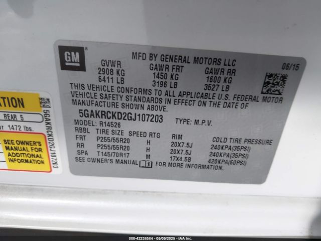 5GAKRCKD2GJ107203 Buick Enclave Premium