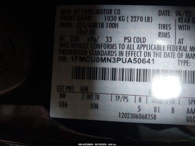 2023 FORD ESCAPE 1FMCU0MN3PUA50641 Photo 8
