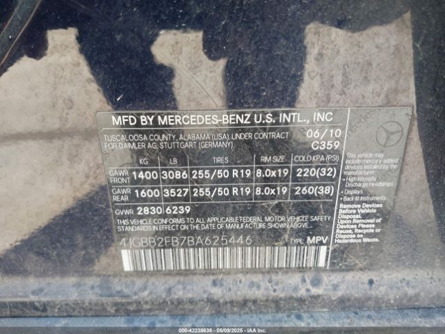 2011 MERCEDES-BENZ ML 350 BLUETEC 4JGBB2FB7BA625446 Photo 8
