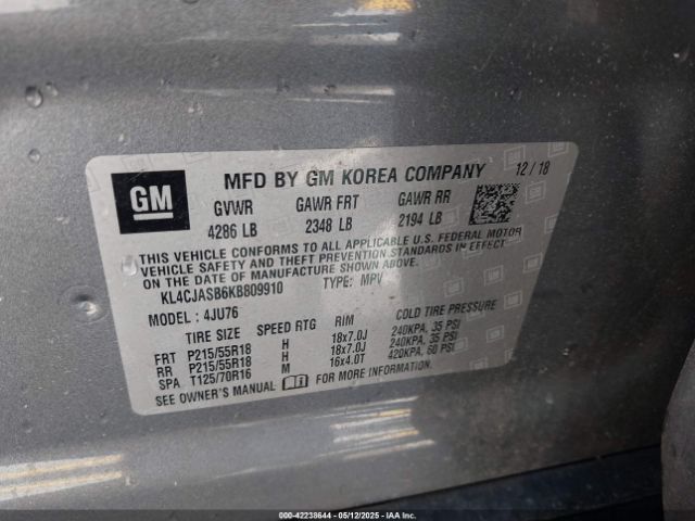 KL4CJASB6KB809910 Buick luv: mfi, variable valve timing, alum, e85 max