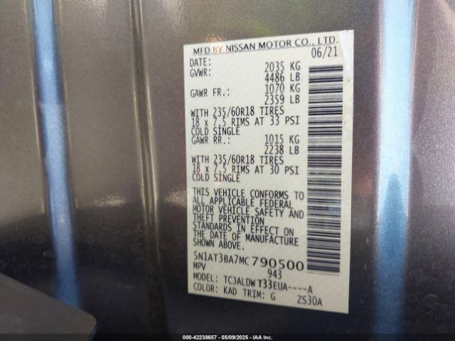 2021 NISSAN ROGUE 5N1AT3BA7MC790500 Photo 8