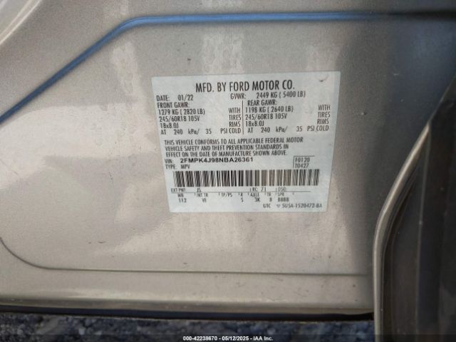 2022 FORD EDGE 2FMPK4J98NBA26361 Photo 8