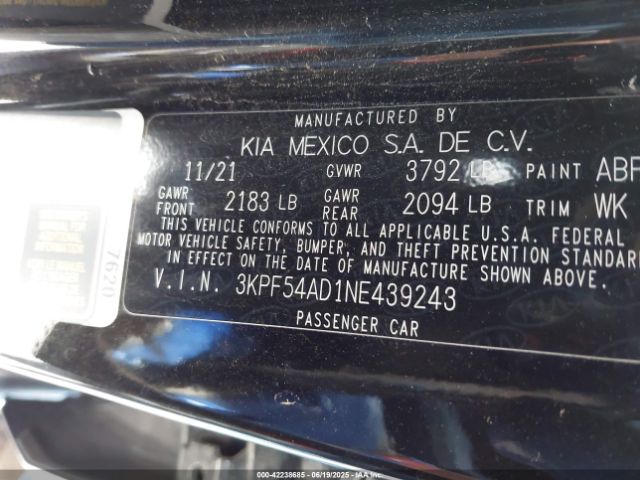2022 KIA FORTE 3KPF54AD1NE439243 Photo 8