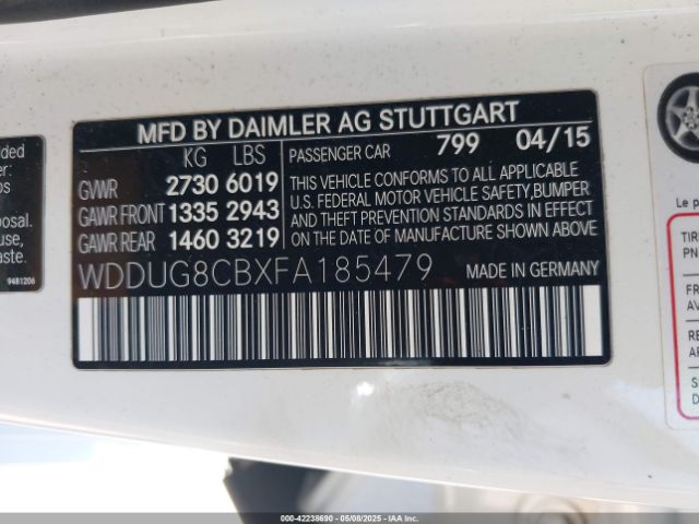 WDDUG8CBXFA185479 Mercedes-Benz S 550