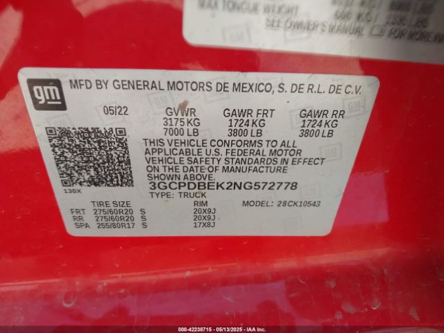 2022 CHEVROLET SILVERADO 1500 3GCPDBEK2NG572778 Photo 8