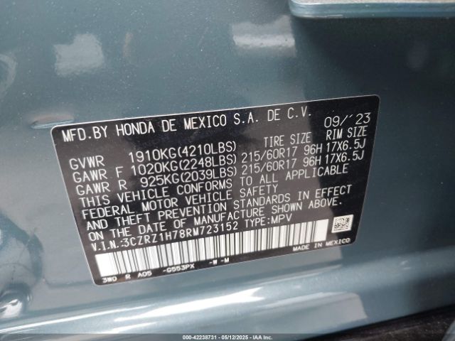 2024 HONDA HR-V 3CZRZ1H78RM723152 Photo 8