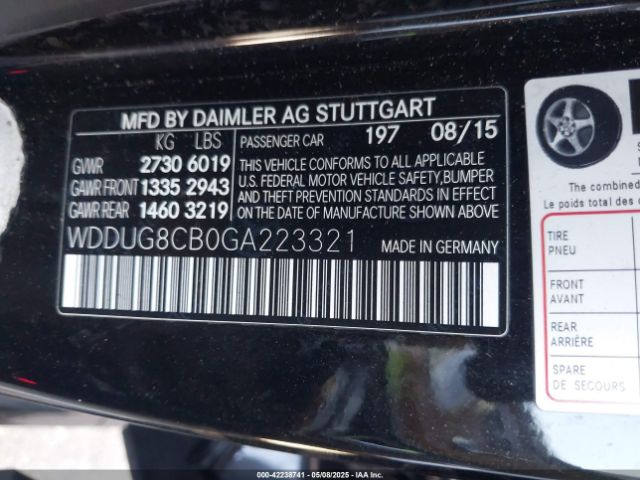 WDDUG8CB0GA223321 Mercedes-Benz S 550