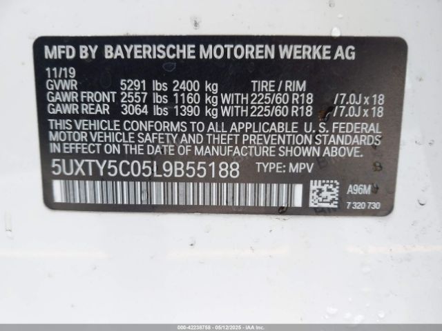 2020 BMW X3 5UXTY5C05L9B55188 Photo 8