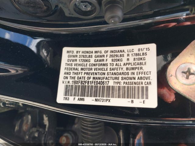 19XFB2F81FE040617 Honda CIVIC EX