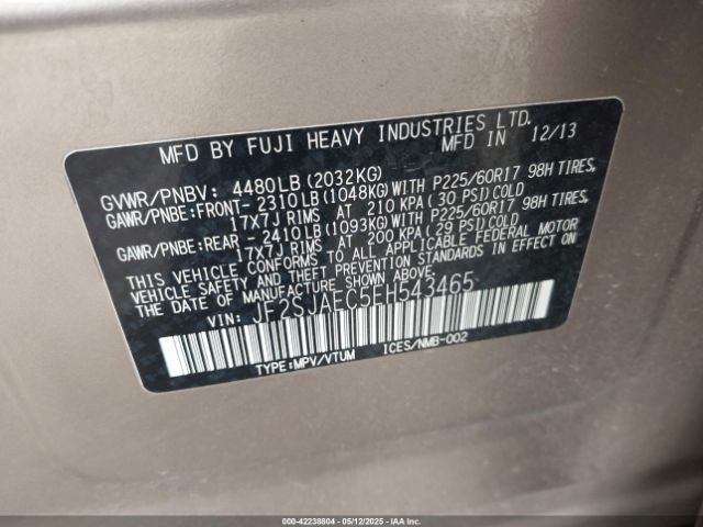 2014 SUBARU FORESTER JF2SJAEC5EH543465 Photo 8