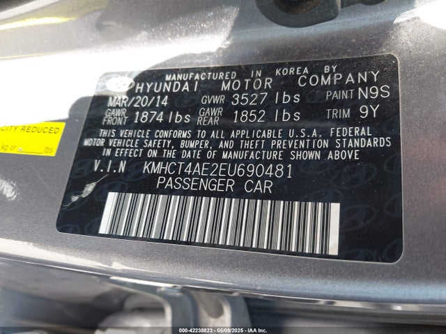 KMHCT4AE2EU690481 Hyundai ACCENT GLS