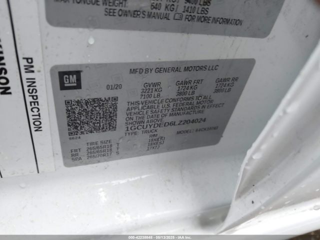 1GCUYDED6LZ204024 Chevrolet Silverado 1500 4wd  Standard Bed Lt