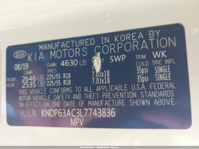 KNDP63AC3L7743836 KIA SPORTAGE S