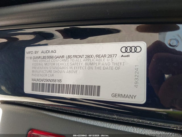 WAUM2AF25KN058165 Audi A6