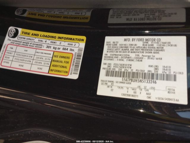 1FATP8UH5N5133246 Ford 4v