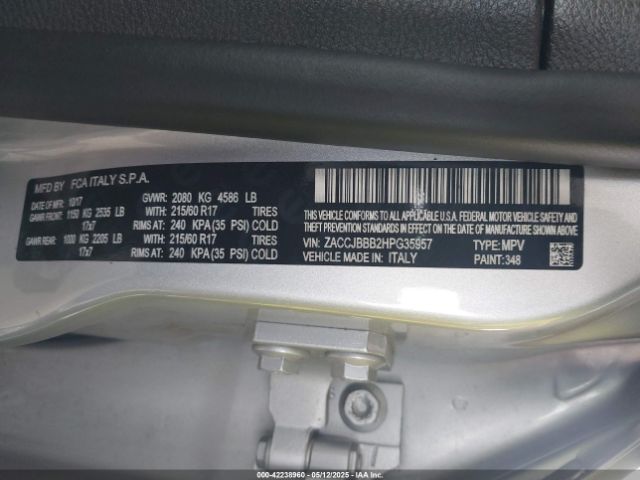 ZACCJBBB2HPG35957 Jeep Renegade Latitude 4x4