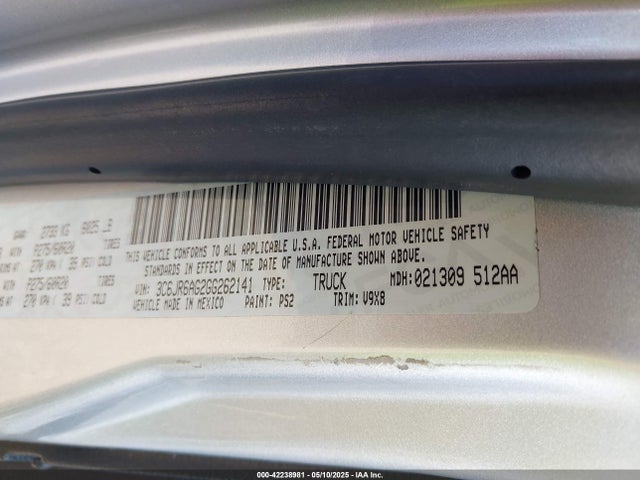 3C6JR6AG2GG262141 RAM 2016