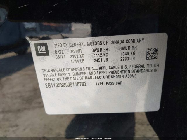 2G1105S30J9116792 Chevrolet IMPALA 1LT