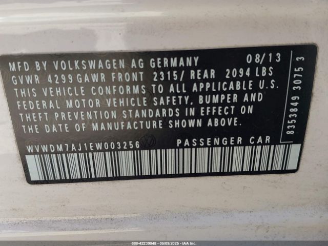 WVWDM7AJ1EW003256 Volkswagen Golf 2.0l Tdi