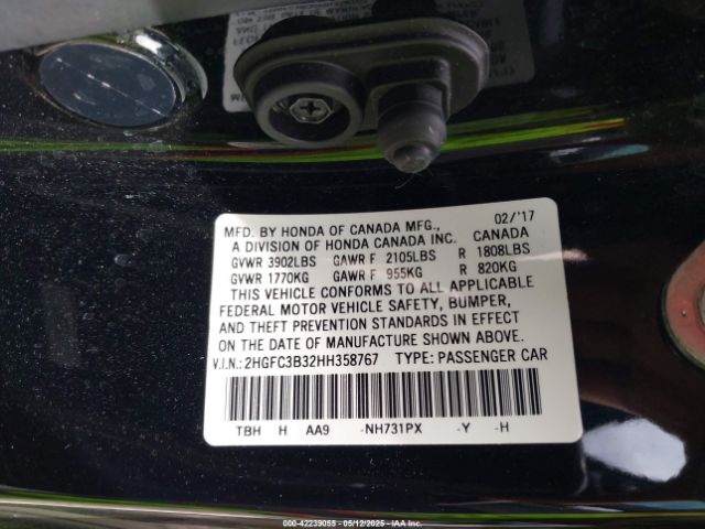 2HGFC3B32HH358767 Honda Civic Ex-t