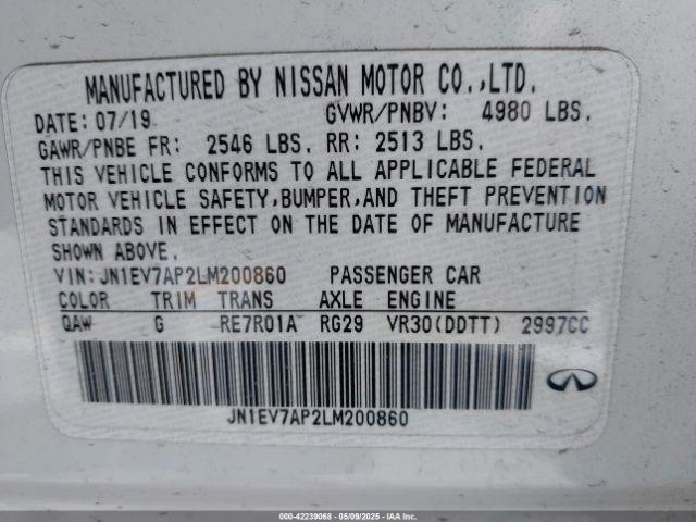 JN1EV7AP2LM200860 Infiniti Q50 SPORT