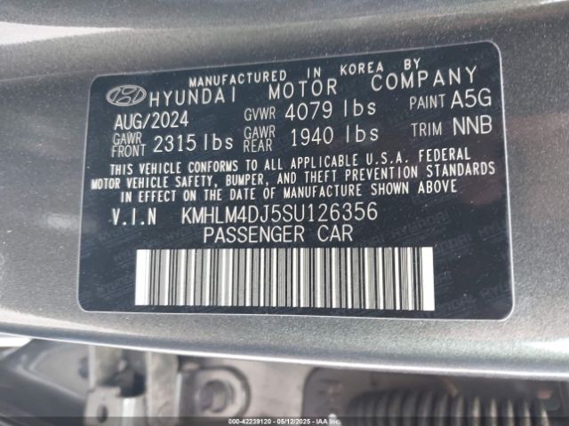 KMHLM4DJ5SU126356 Hyundai gdi kappa