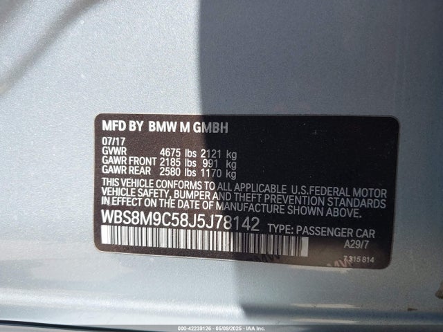WBS8M9C58J5J78142 BMW 2018