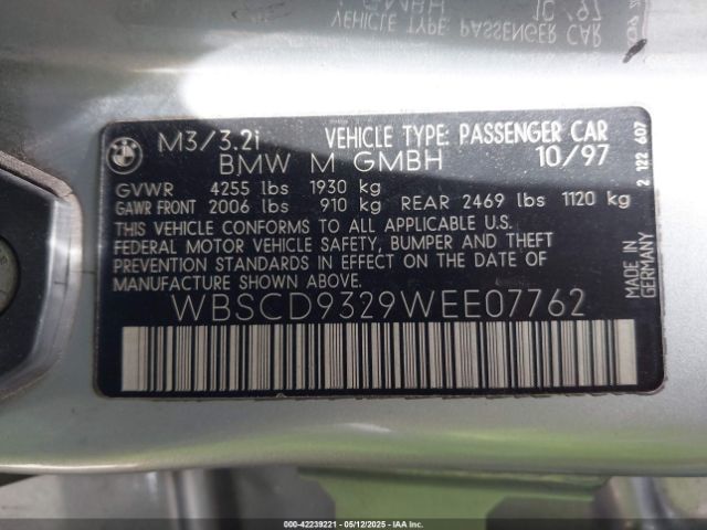 1998 BMW M3 WBSCD9329WEE07762 Photo 8