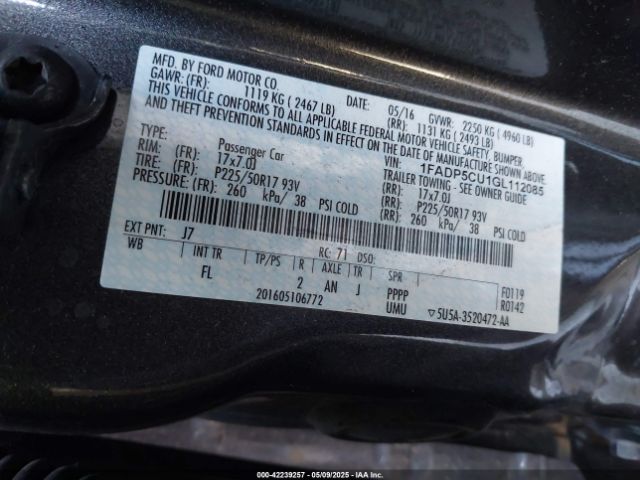 1FADP5CU1GL112085 Ford C-max Energi Sel