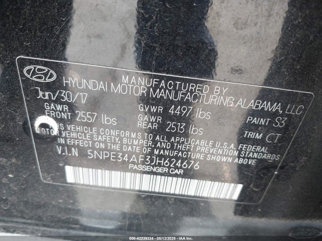 5NPE34AF3JH624676 Hyundai SONATA SEL
