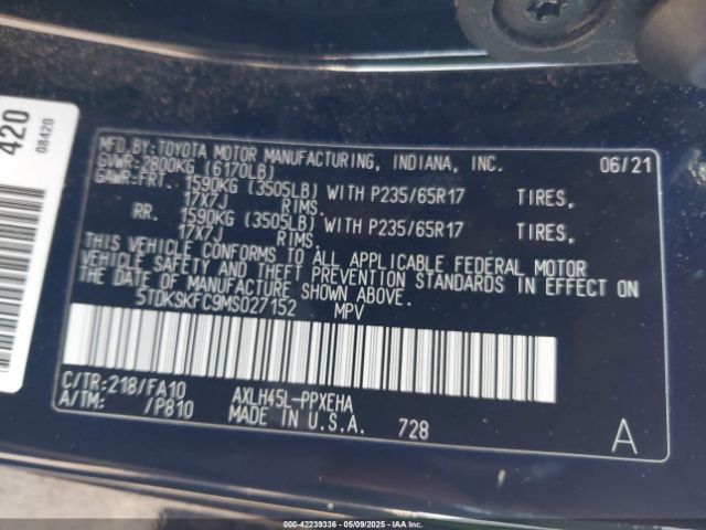 2021 TOYOTA SIENNA 5TDKSKFC9MS027152 Photo 8