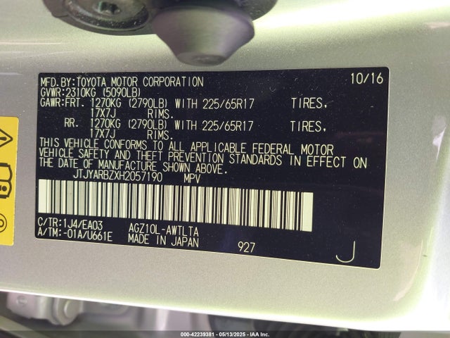 JTJYARBZXH2057190 Lexus 8ar-fts