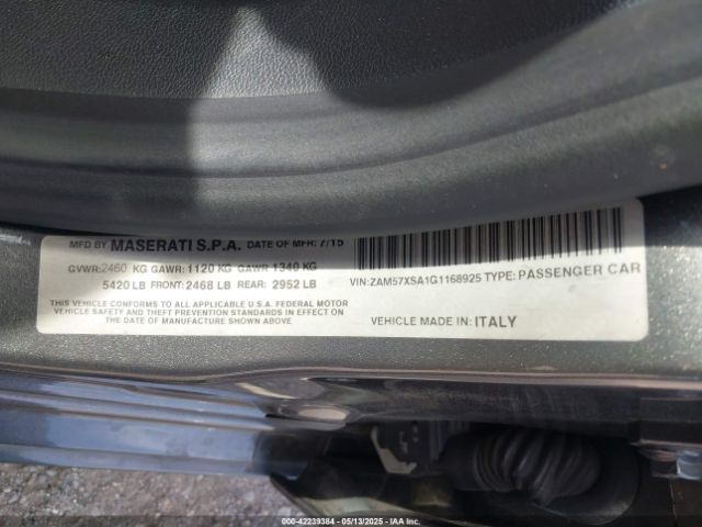 ZAM57XSA1G1168925 Maserati Ghibli