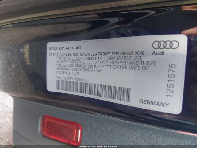 2024 AUDI A5 SPORTBACK WAUFACF58RA094919 Photo 8