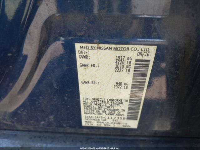 1N4AL3AP2HC117359 Nissan Altima 2.5 Sr