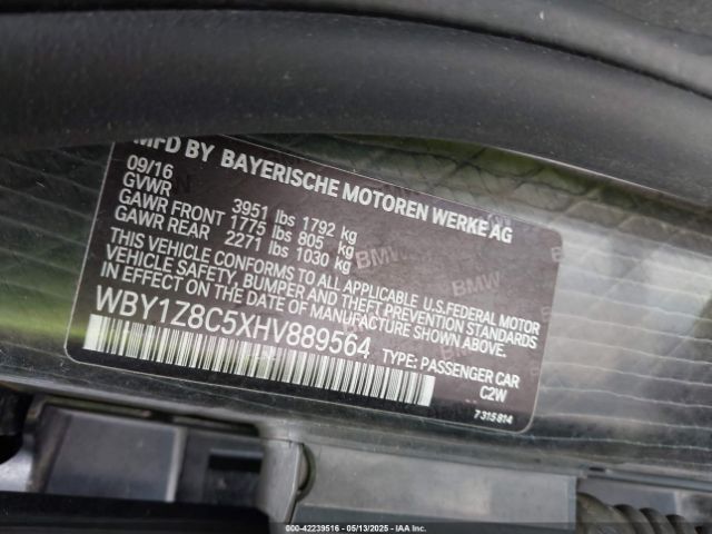 2017 BMW I3 WBY1Z8C5XHV889564 Photo 8