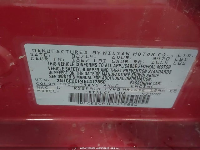 Nissan VERSA NOTE 2014 3N1CE2CP4EL417850 Image 20