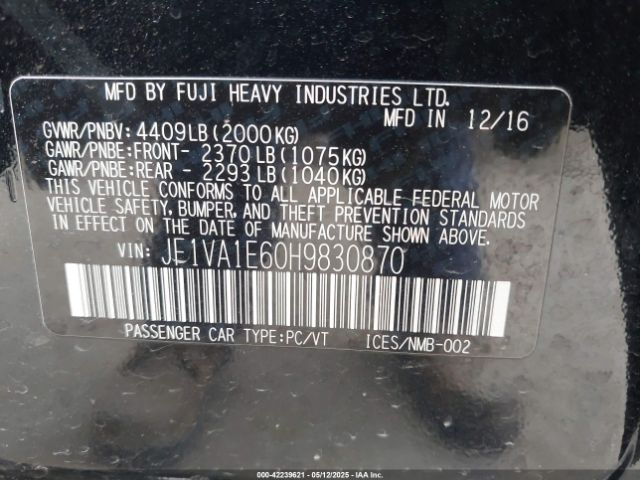 JF1VA1E60H9830870 Subaru Wrx Premium