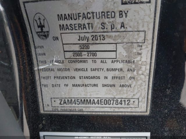 2014 MASERATI GRANTURISMO ZAM45MMA4E0078412 Photo 8