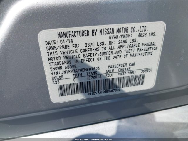 JN1BV7APXEM687604 Infiniti Q50 Premium
