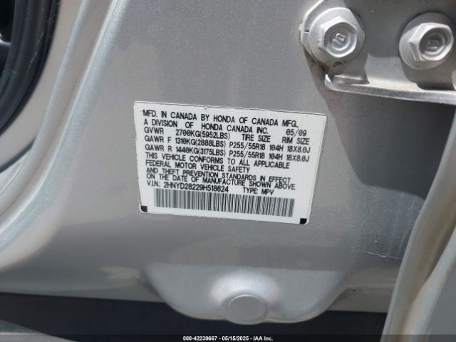 2009 ACURA MDX 2HNYD28229H518624 Photo 8